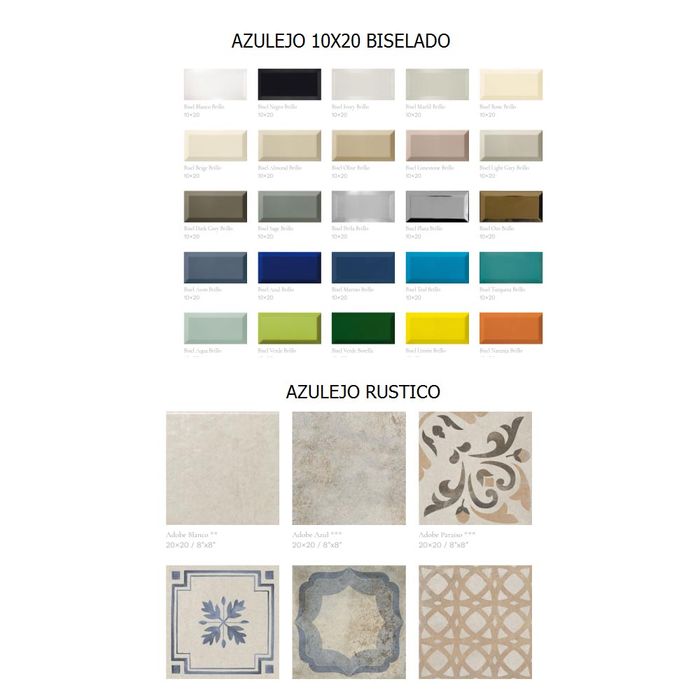 variedad de azulejos rústicos